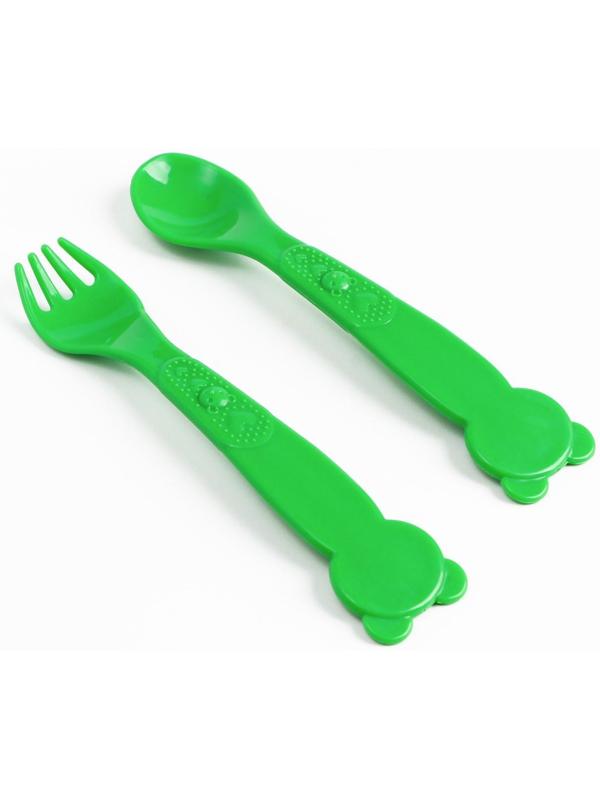 Набор детской посуды «Медвежонок», тарелка на присоске 250мл, вилка, ложка