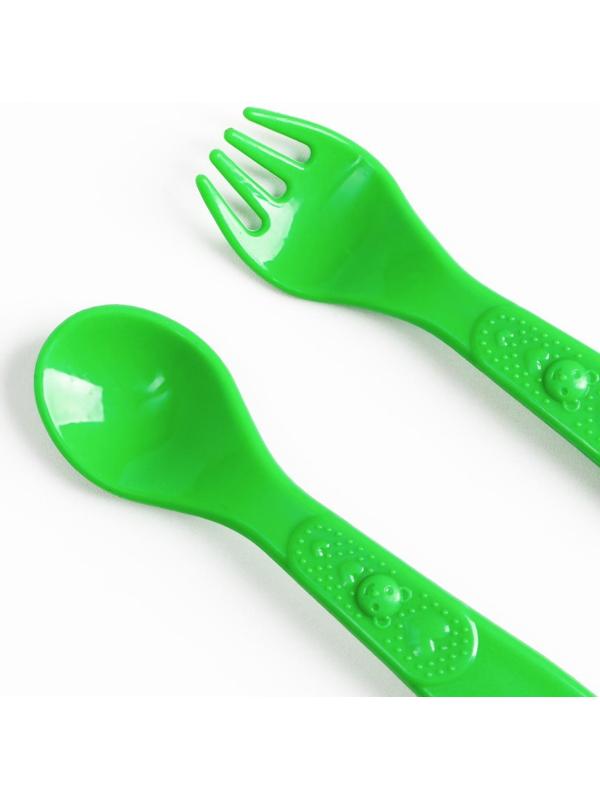 Набор детской посуды «Медвежонок», тарелка на присоске 250мл, вилка, ложка