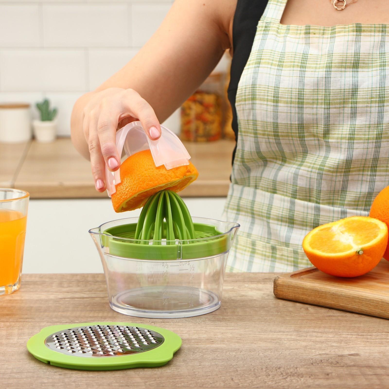 Соковыжималка Доляна Freshbo с контейнером и насадкой, цвет зелёный