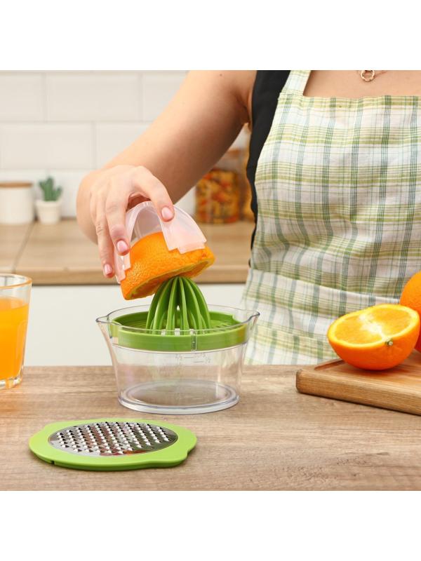 Соковыжималка Доляна Freshbo с контейнером и насадкой, цвет зелёный