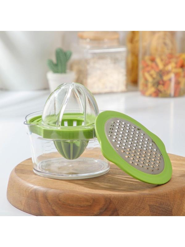 Соковыжималка Доляна Freshbo с контейнером и насадкой, цвет зелёный