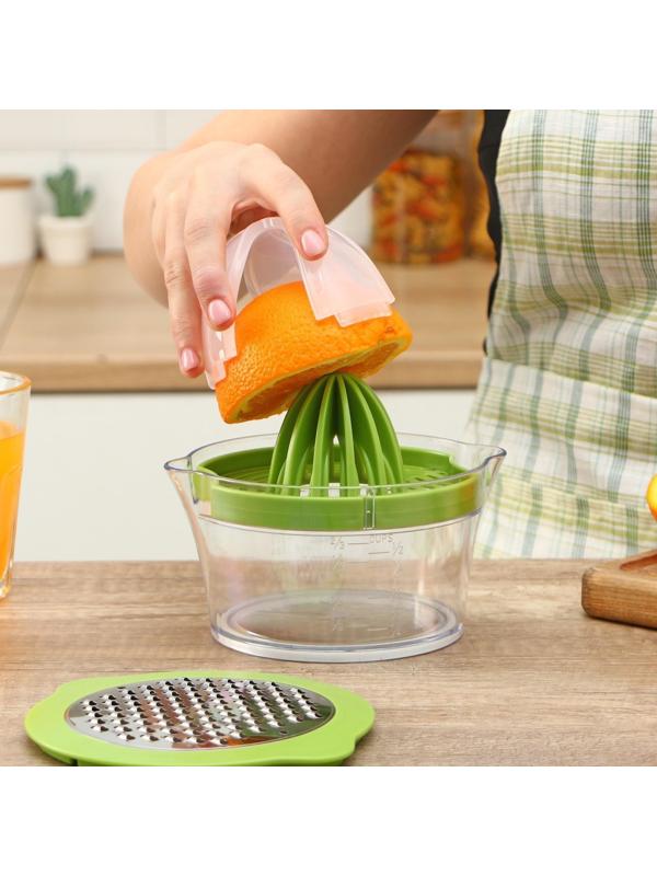 Соковыжималка Доляна Freshbo с контейнером и насадкой, цвет зелёный