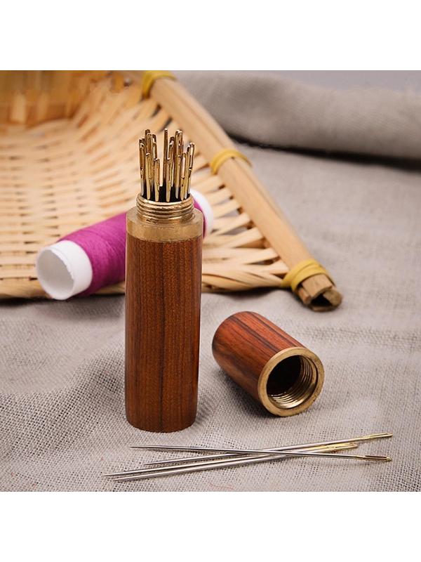 Игольница-туба, 8,5 × 1,7 × 1,7 см, цвет коричневый