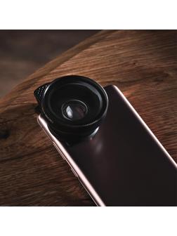Широкоугольный макрообъектив-линза для телефона 2 в 1, 0.45Х, 37 мм, чёрный