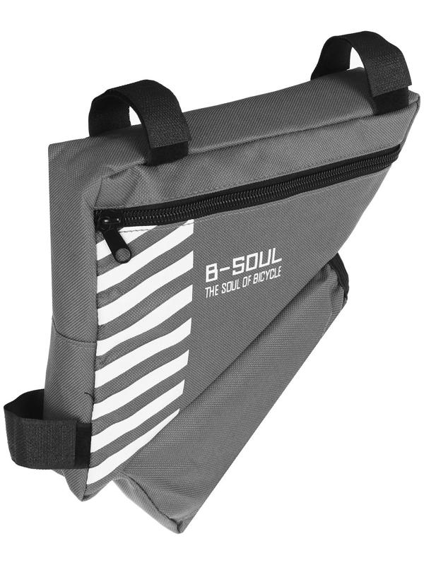 Велосумка подрамная с отсеком для бутылки, цвет серый