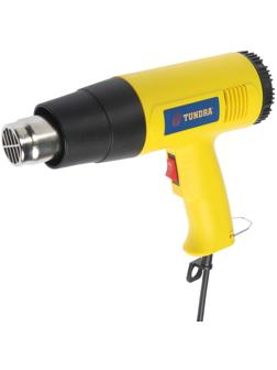 Строительный фен ТУНДРА, 2000 Вт, 250-500 л/мин, 350/600°С
