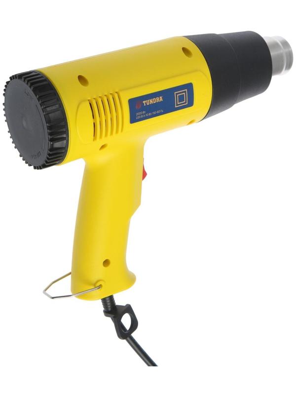 Строительный фен ТУНДРА, 2000 Вт, 250-500 л/мин, 350/600°С