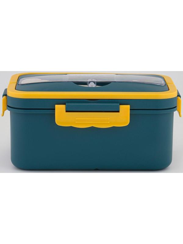 Ланч-бокс, 1.3 л, с приборами, 12 х 8.6 х 20 см, бирюзовый
