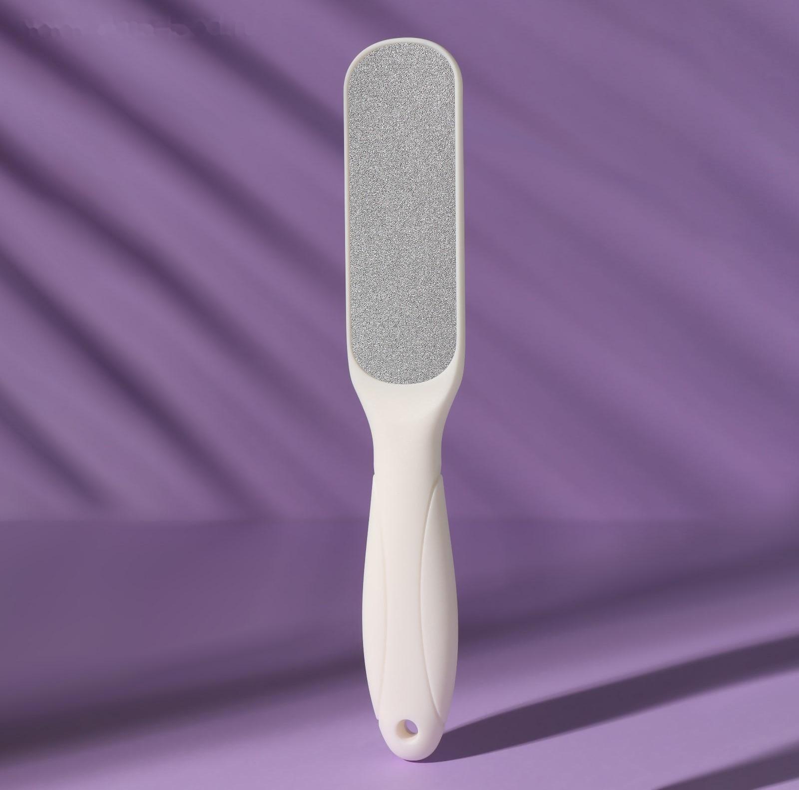 Тёрка для ног, овальная, лазерная, двусторонняя, 23 см, цвет белый