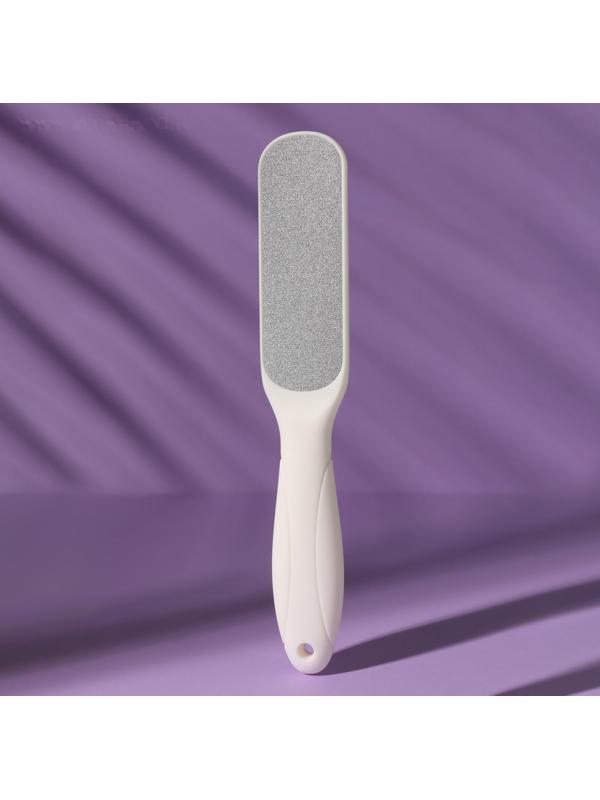 Тёрка для ног, овальная, лазерная, двусторонняя, 23 см, цвет белый