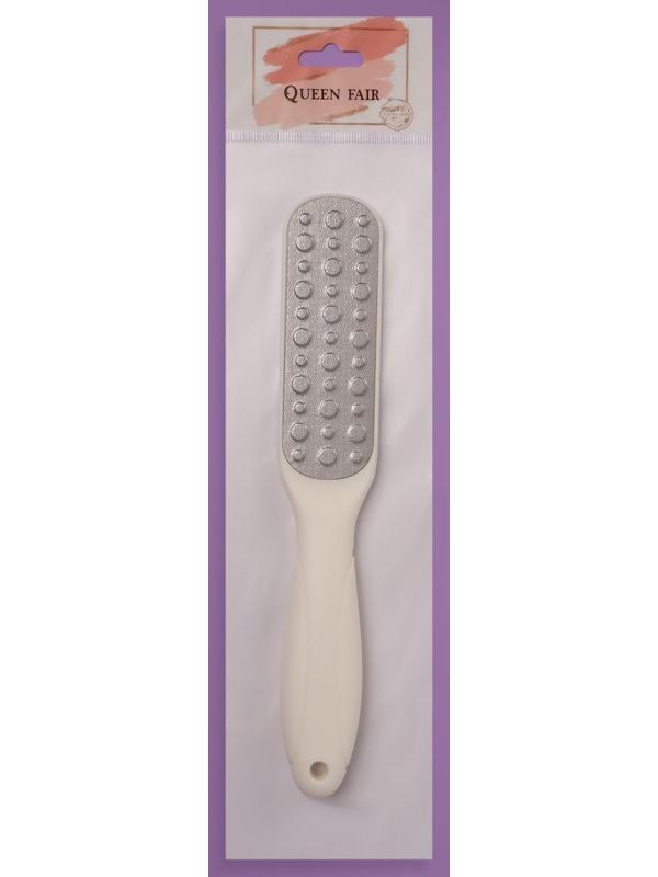 Тёрка для ног, овальная, лазерная, двусторонняя, 23 см, цвет белый