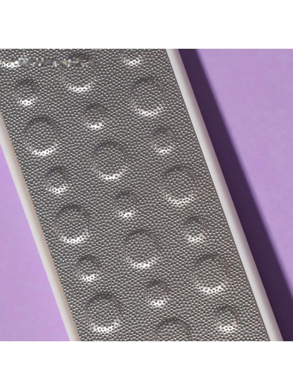 Тёрка для ног, овальная, лазерная, двусторонняя, 23 см, цвет белый