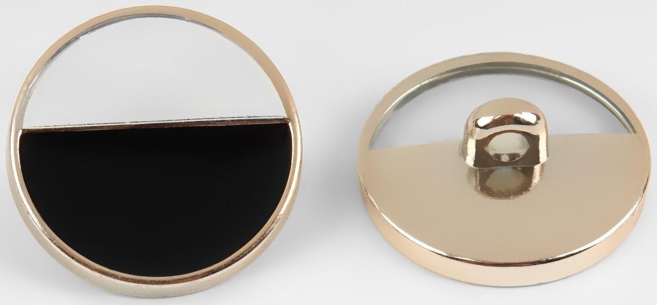 Набор пластиковых пуговиц на ножке, d = 25 мм, 5 шт, цвет чёрный