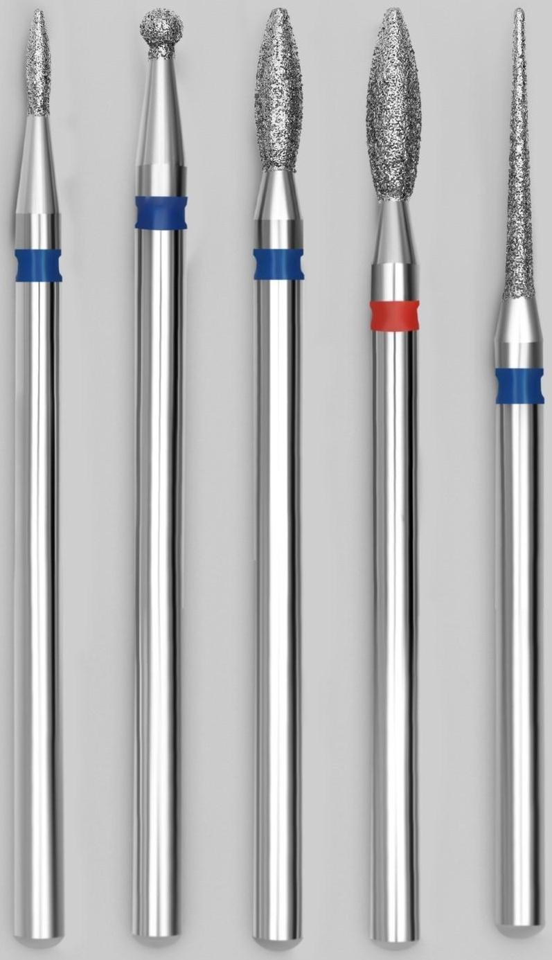 Фрезы алмазные для маникюра, 5 шт, форма АССОРТИ