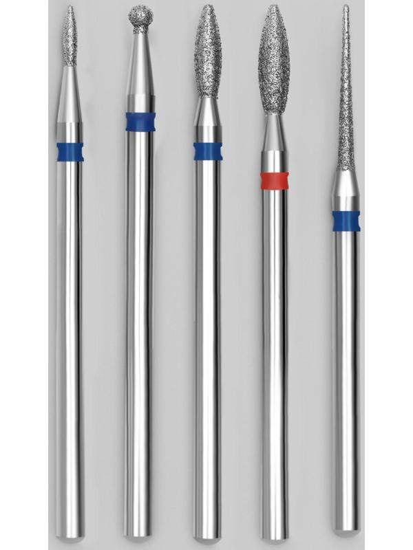 Фрезы алмазные для маникюра, 5 шт, форма АССОРТИ