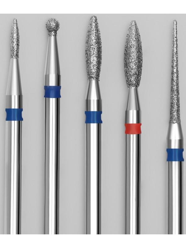 Фрезы алмазные для маникюра, 5 шт, форма АССОРТИ