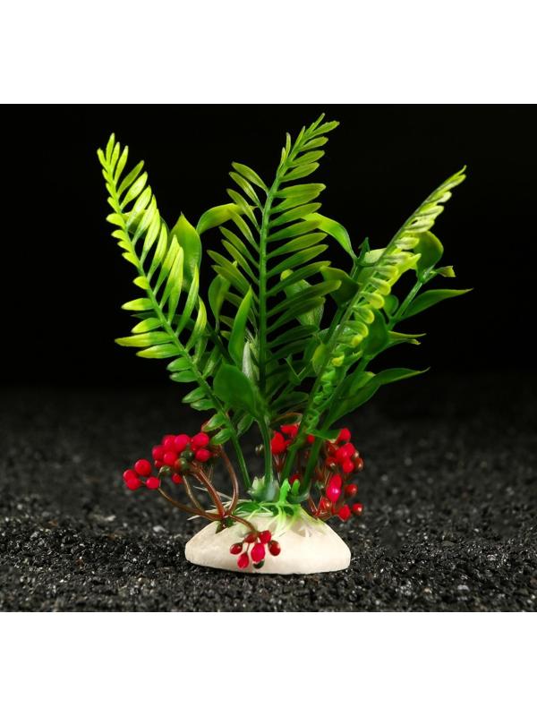 Растение искусственное аквариумное, 18 х 9 х 14 см, красное