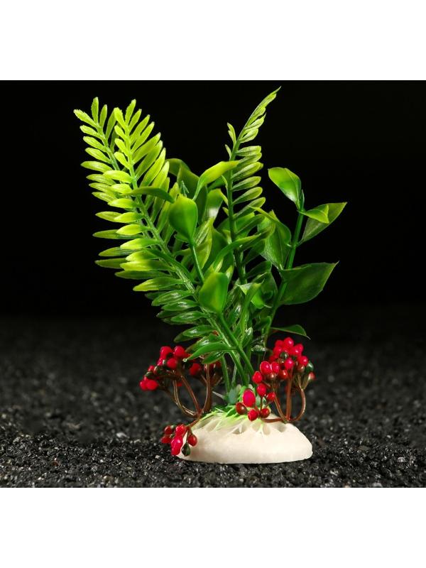 Растение искусственное аквариумное, 18 х 9 х 14 см, красное