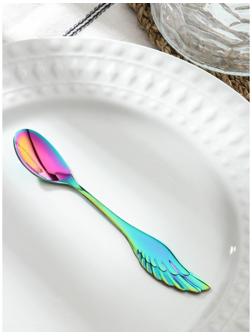 Ложка чайная из нержавеющей стали Magistro Wings, h=14 см, цвет неоновый