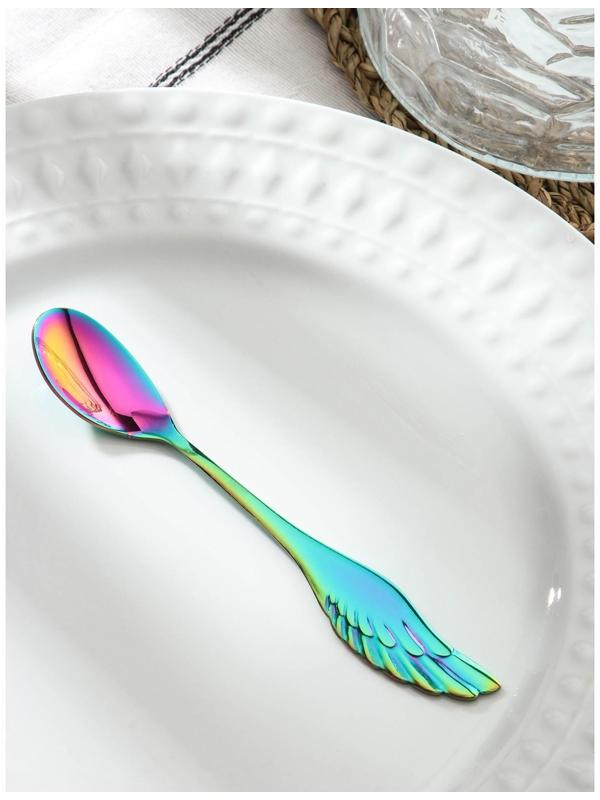 Ложка чайная из нержавеющей стали Magistro Wings, h=14 см, цвет неоновый
