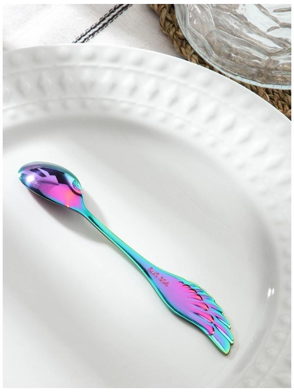 Ложка чайная из нержавеющей стали Magistro Wings, h=14 см, цвет неоновый