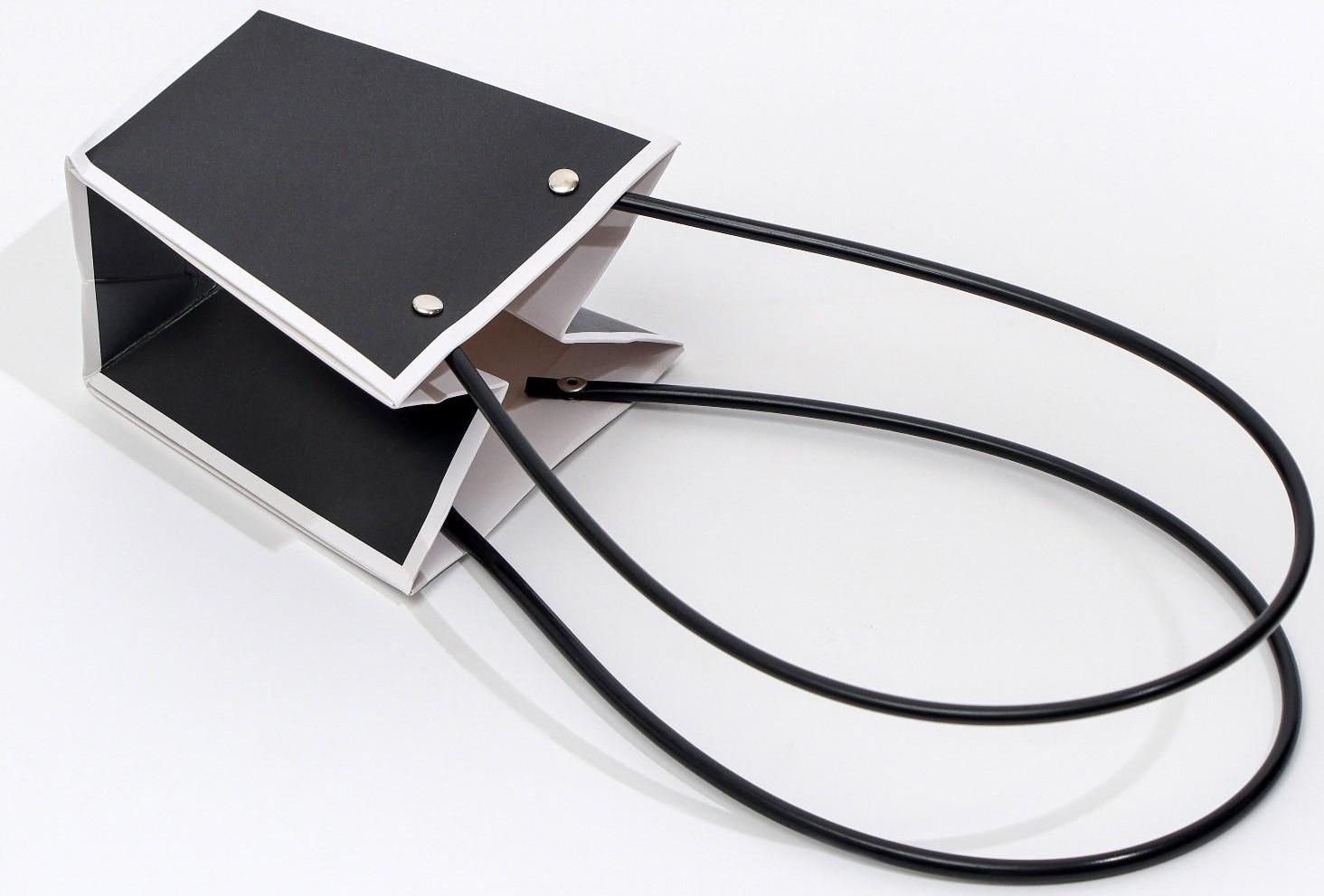 Сумка для цветов Черная влагостойкая, 12x12-8x8-12.5 см