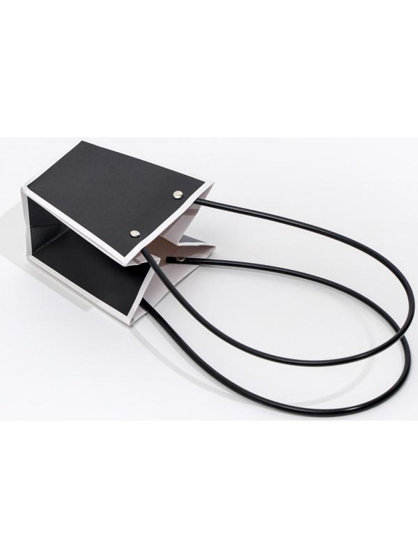 Сумка для цветов Черная влагостойкая, 12x12-8x8-12.5 см