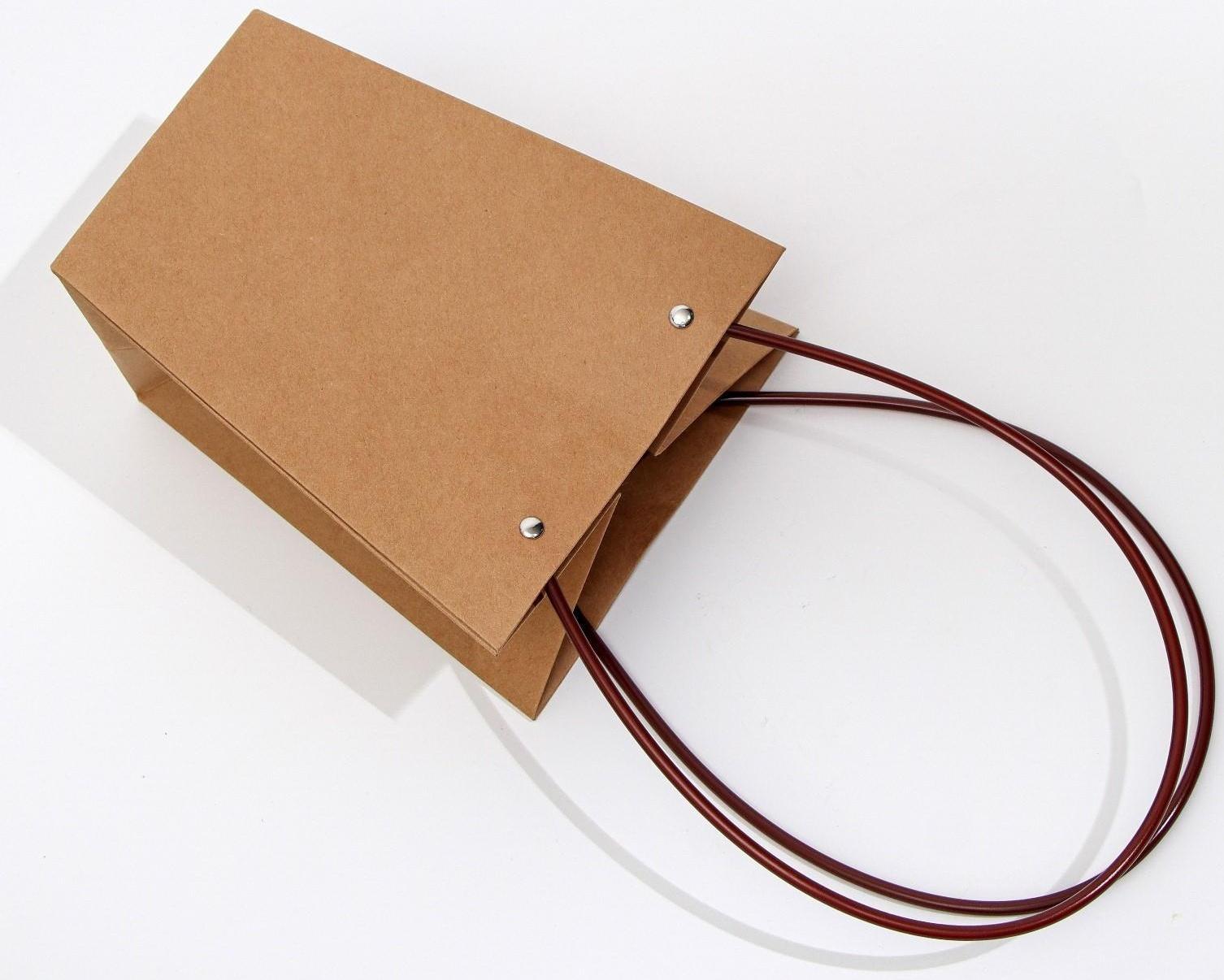 Сумка для цветов крафт влагостойкая, 17x17-11.5x11.5-20