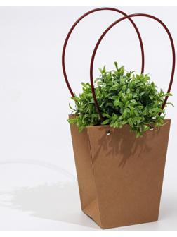 Сумка для цветов крафт влагостойкая, 17x17-11.5x11.5-20