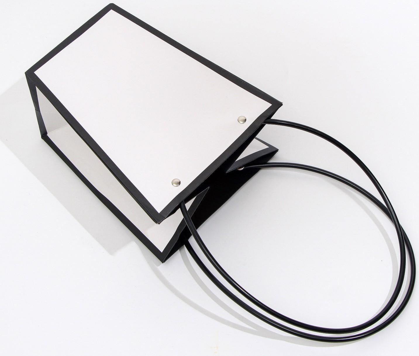 Сумка для цветов Белая влагостойкая, 17x17-11.5x11.5-20 см