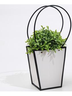 Сумка для цветов Белая влагостойкая, 17x17-11.5x11.5-20 см