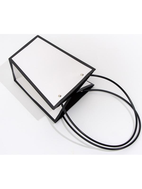 Сумка для цветов Белая влагостойкая, 17x17-11.5x11.5-20 см