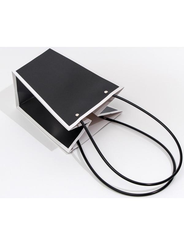 Сумка для цветов Черная влагостойкая, 17x17-11.5 x 11.5-20 см