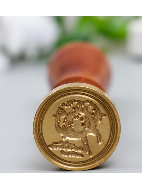 Печать для сургуча с деревянной ручкой 