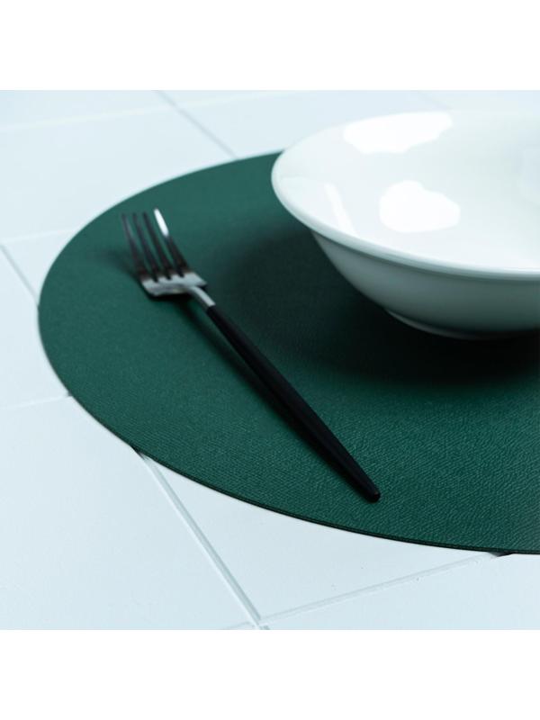 Салфетка сервировочная на стол «Тэм», d=35 см, цвет зелёный