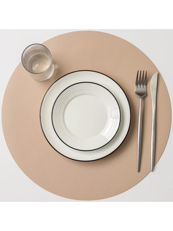 Салфетка сервировочная на стол «Тэм», d=38 см, цвет персиковый