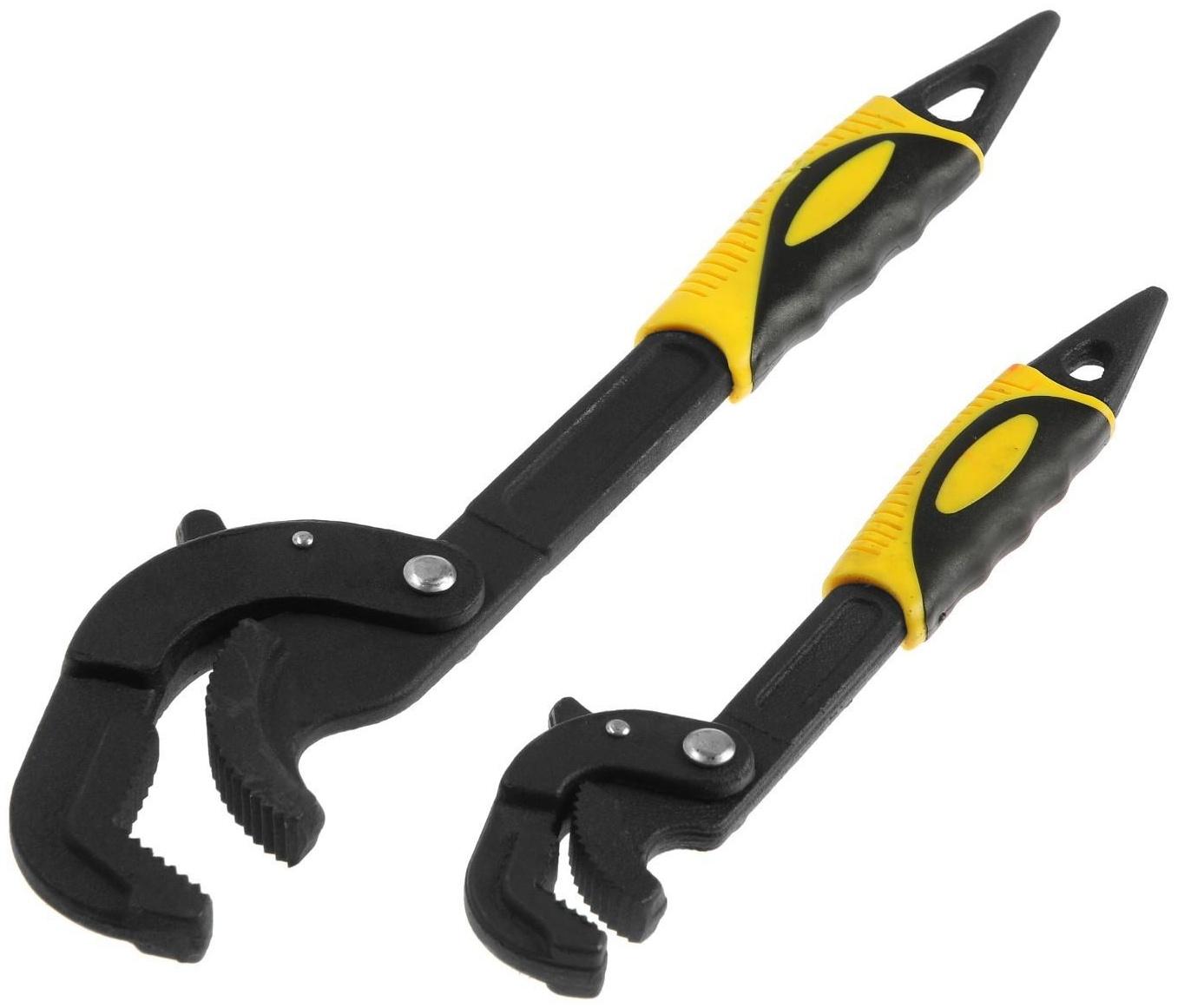 Ключи самозажимные ТУНДРА, 45 сталь, раскрытие 14 - 27 мм, 30 - 63 мм, 265 и 380 мм, 2 шт.