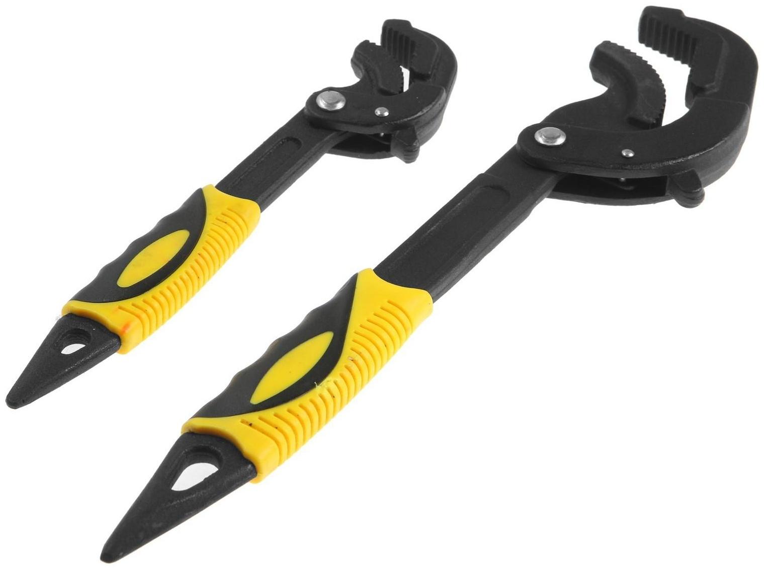 Ключи самозажимные ТУНДРА, 45 сталь, раскрытие 14 - 27 мм, 30 - 63 мм, 265 и 380 мм, 2 шт.