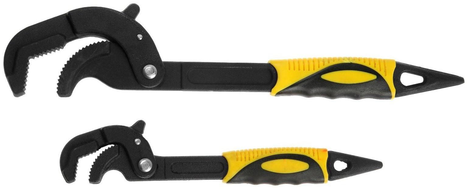 Ключи самозажимные ТУНДРА, 45 сталь, раскрытие 14 - 27 мм, 30 - 63 мм, 265 и 380 мм, 2 шт.