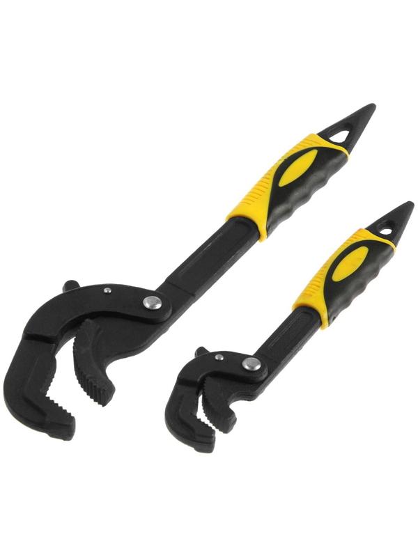 Ключи самозажимные ТУНДРА, 45 сталь, раскрытие 14 - 27 мм, 30 - 63 мм, 265 и 380 мм, 2 шт.