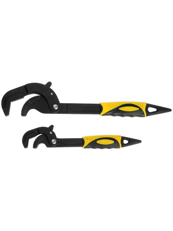 Ключи самозажимные ТУНДРА, 45 сталь, раскрытие 14 - 27 мм, 30 - 63 мм, 265 и 380 мм, 2 шт.