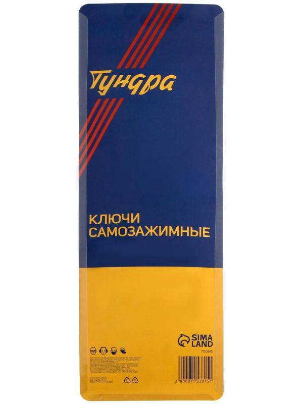 Ключи самозажимные ТУНДРА, 45 сталь, раскрытие 14 - 27 мм, 30 - 63 мм, 265 и 380 мм, 2 шт.
