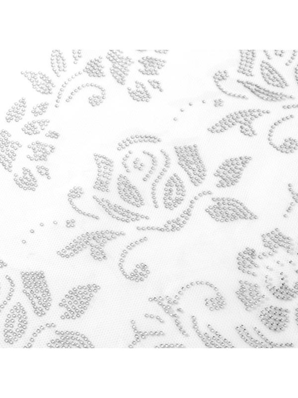 Термоаппликация из страз «Узор», 9 шт на листе, цвет белый