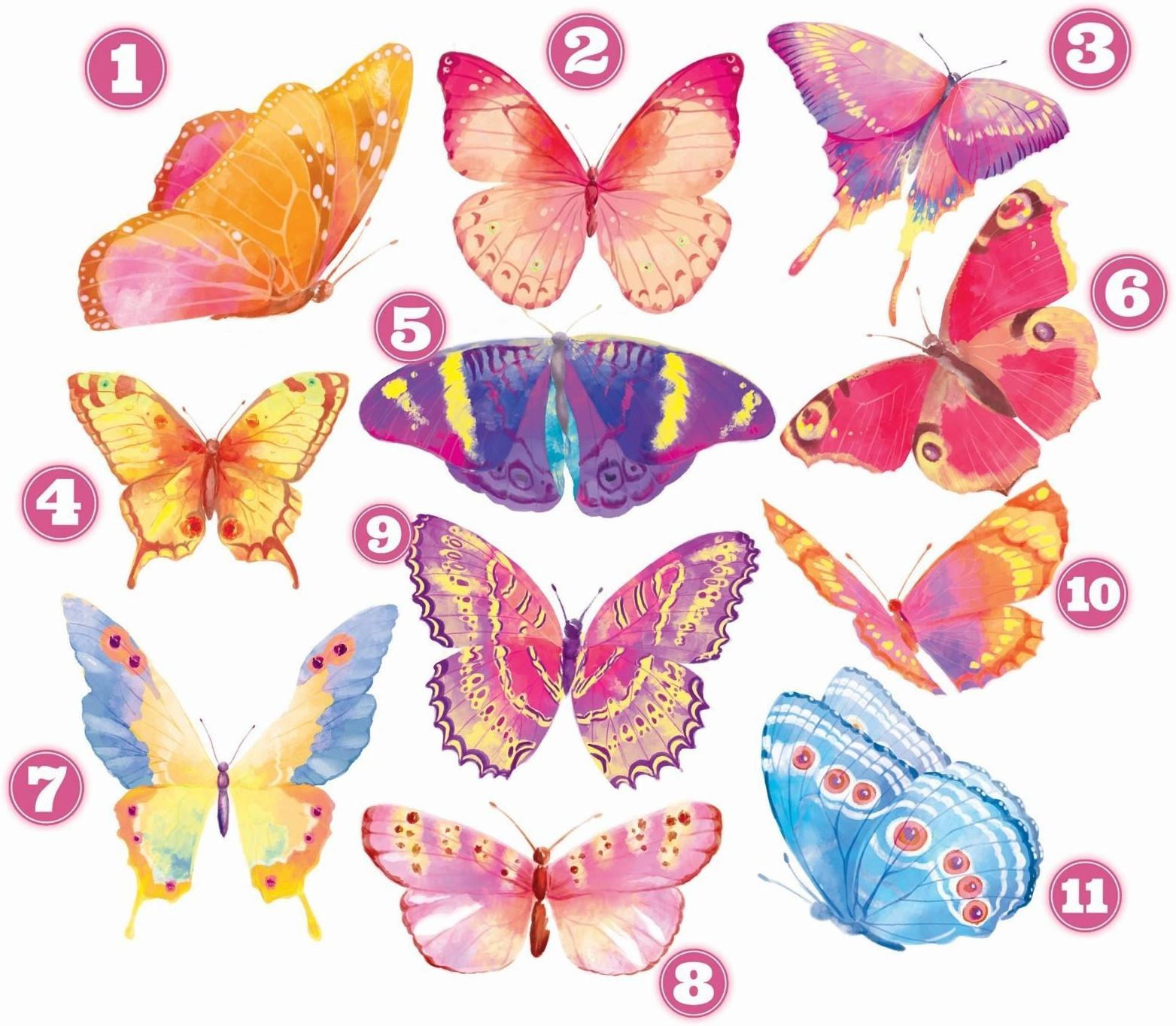 Термотрансфер «Акварельные бабочки», 19,5 × 21 см, 11 дизайнов