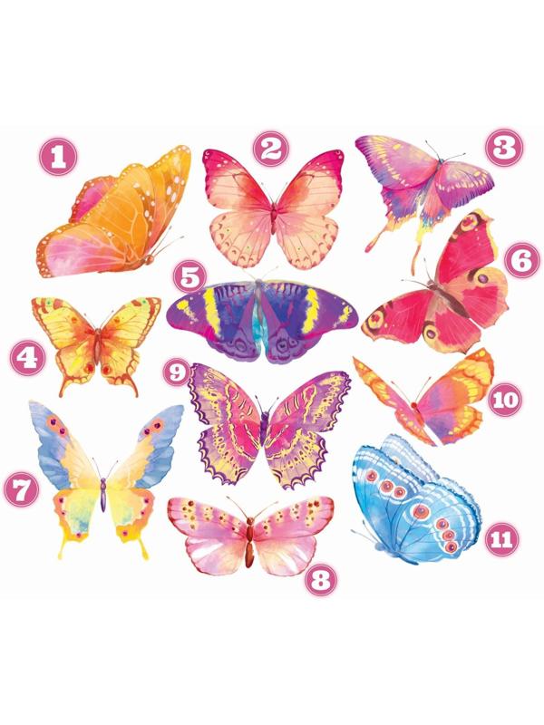 Термотрансфер «Акварельные бабочки», 19,5 × 21 см, 11 дизайнов