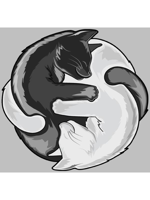 Термотрансфер «Коты Инь-Ян», 18,6 × 18 см