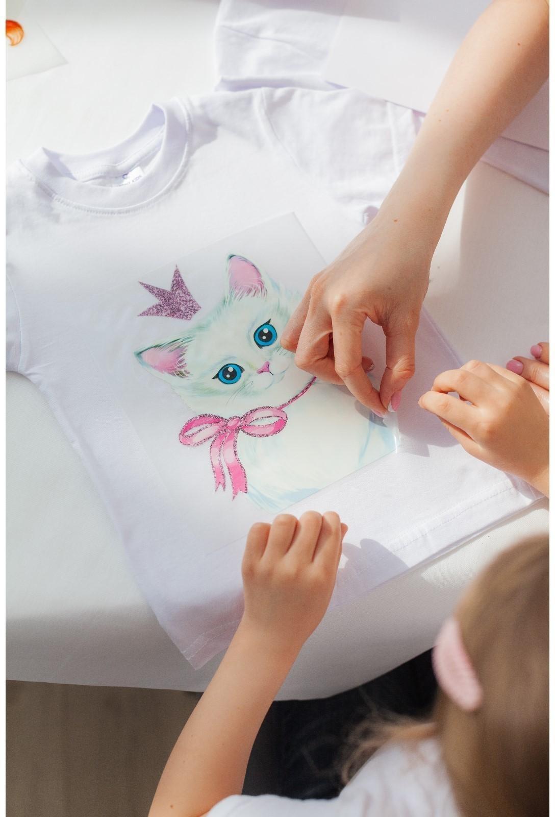 Термотрансфер с блёстками «Кошка принцесса», 15 × 20 см