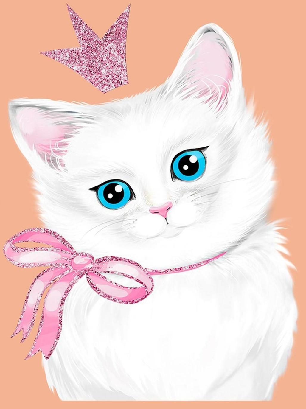 Термотрансфер с блёстками «Кошка принцесса», 15 × 20 см