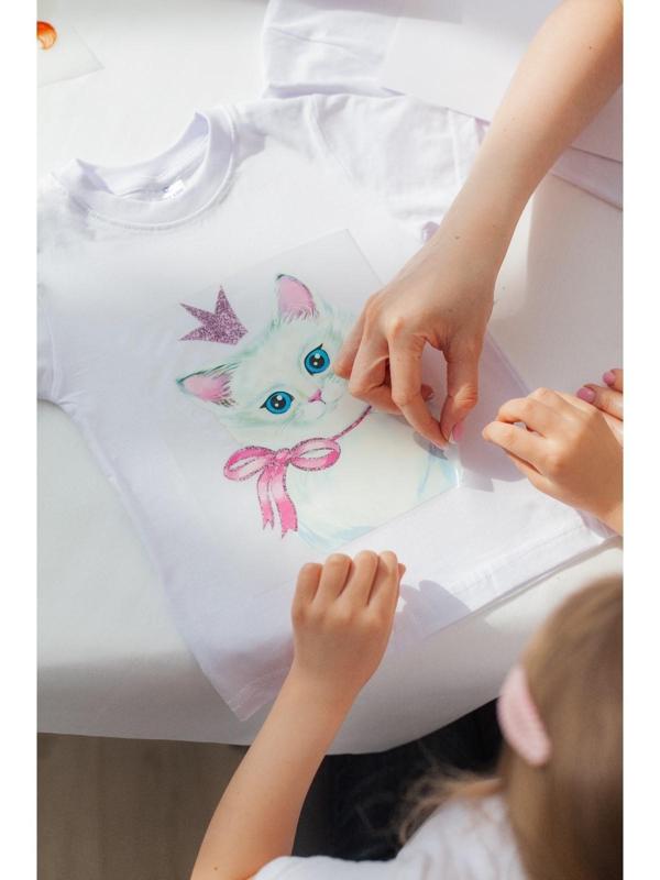 Термотрансфер с блёстками «Кошка принцесса», 15 × 20 см