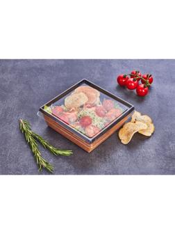 Контейнер для кондитерских изделий, плоская крышка, 11 х 11 х 4,5 см